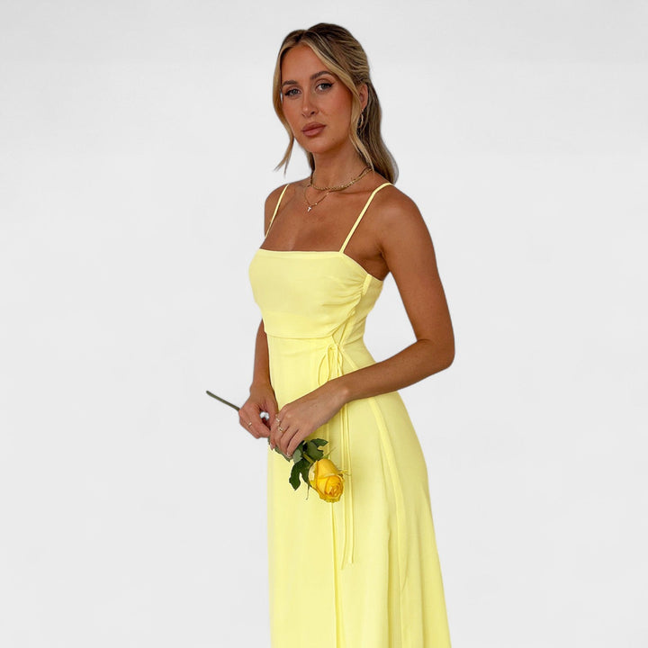 Elegantes gelbes Maxikleid für Damen