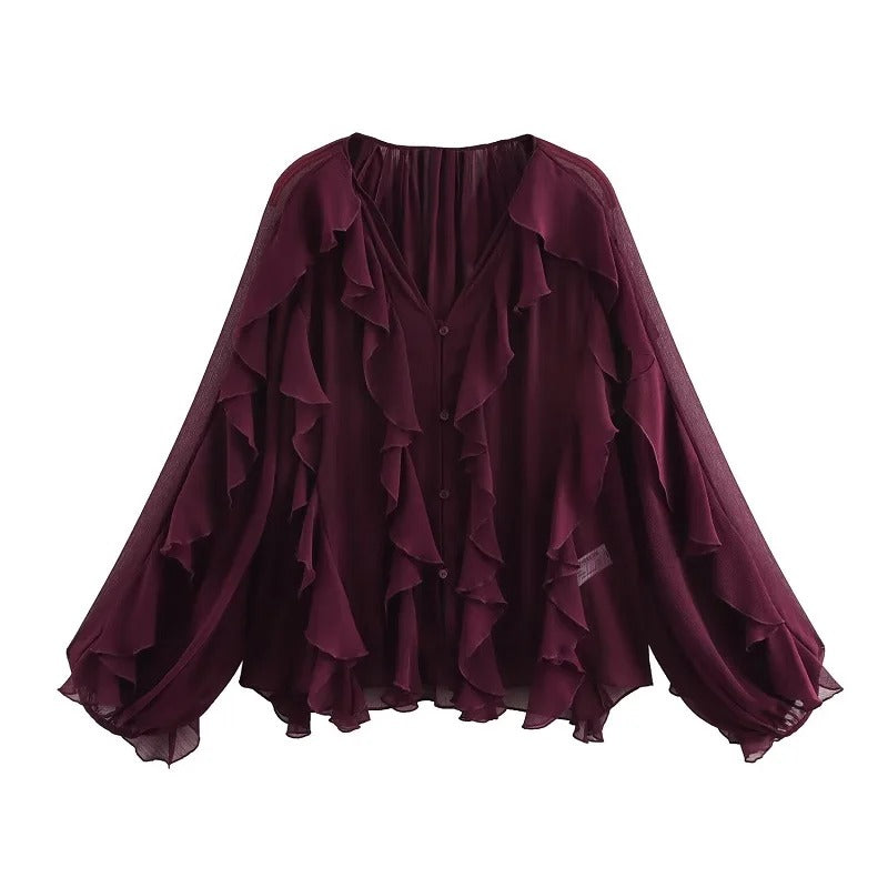 Traudel® | Luftige Chiffon-Bluse mit Volants