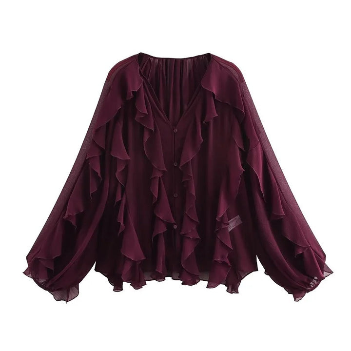 Traudel® | Luftige Chiffon-Bluse mit Volants