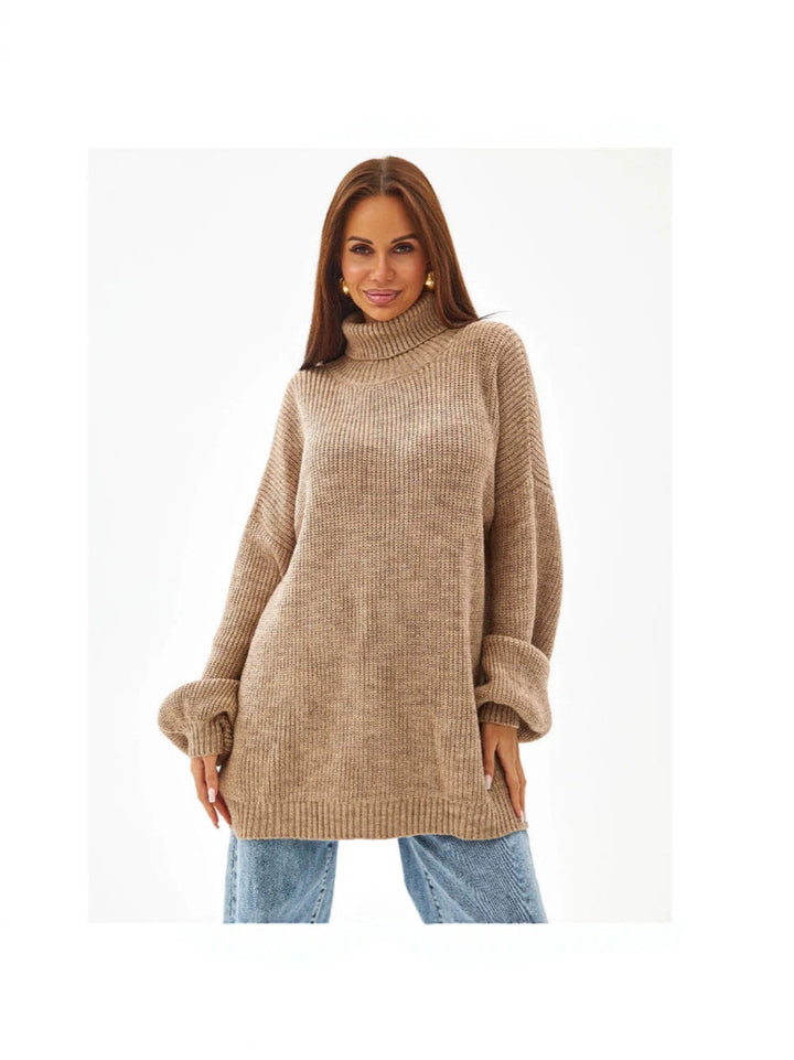 Rollkragenpullover für Damen mit weicher Strickstruktur