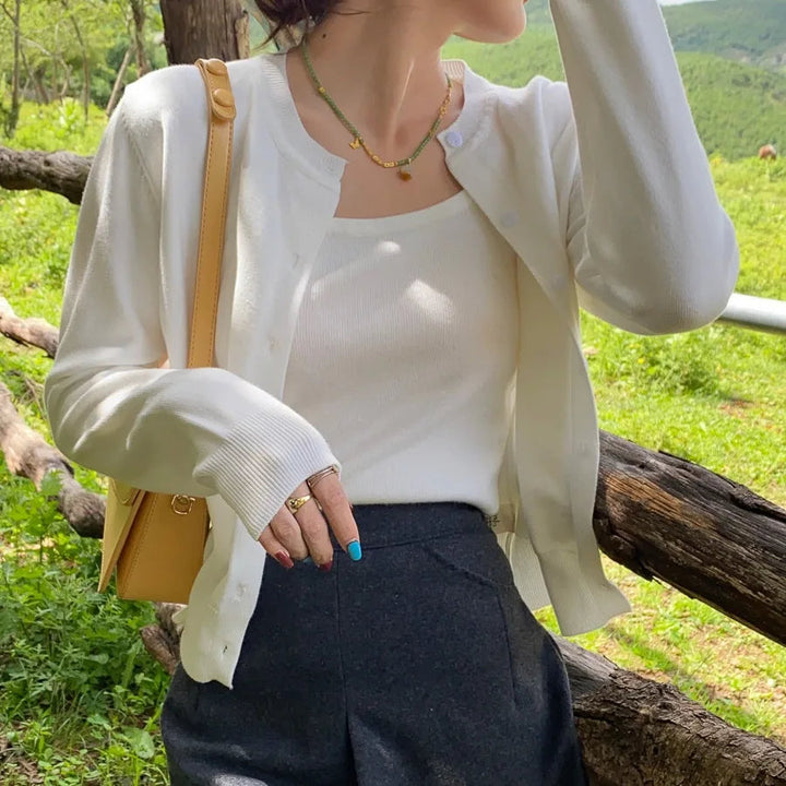 Damen Grobstrick Cardigan mit langen Ärmeln, lockere Passform