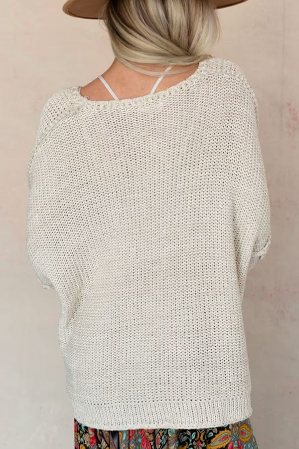 Gemütlicher Grobstrickpullover mit Rundhalsausschnitt