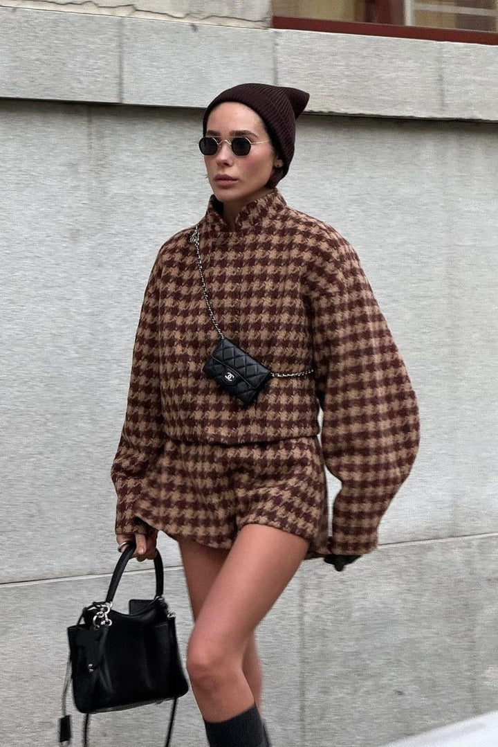 Vintage Hahnentritt-Zweiteiler Set