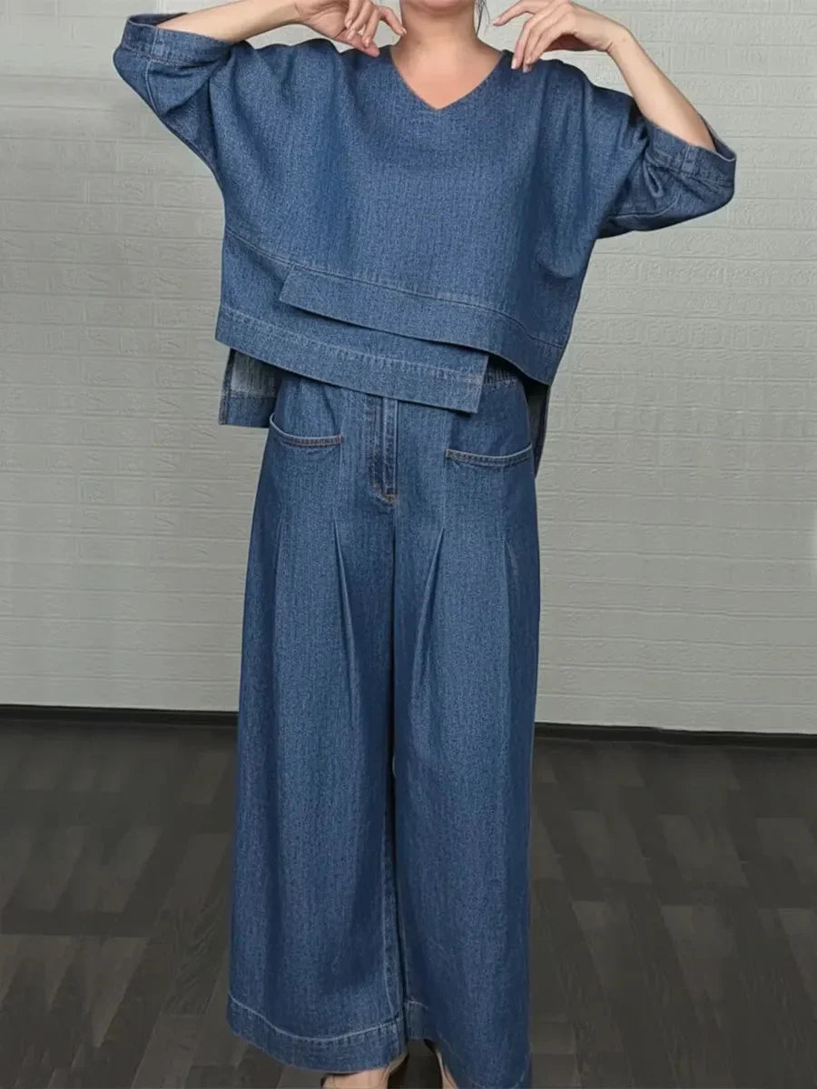 Legeres Denim-Zweiteiler-Set