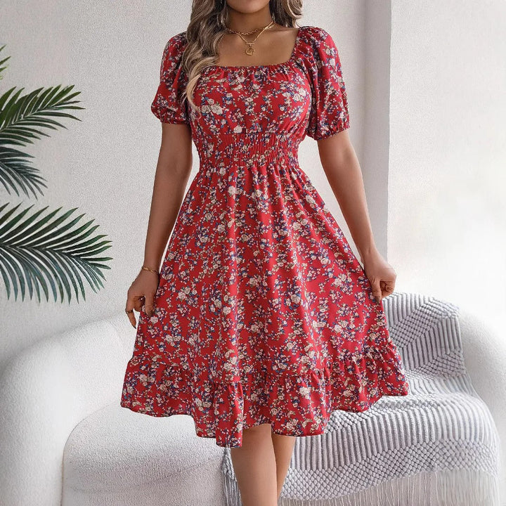 Mila® | Blumenkleid mit Puffärmeln