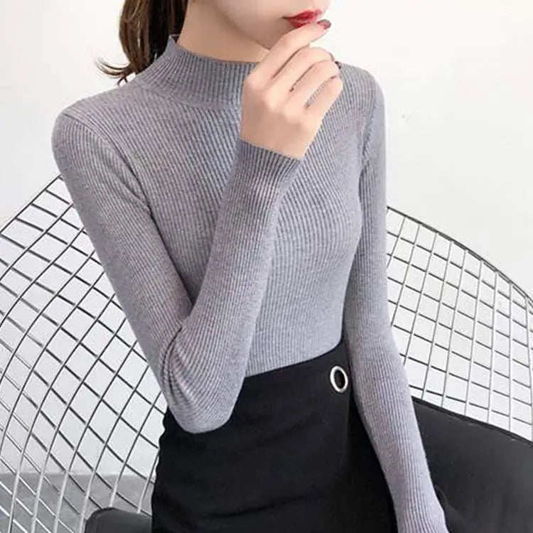 Gemütlicher gerippter Wollpullover für Damen