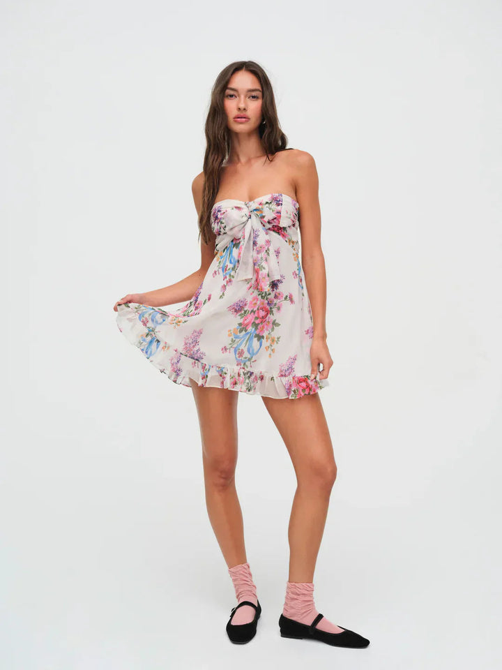 Fließendes florales Boho-Maxikleid