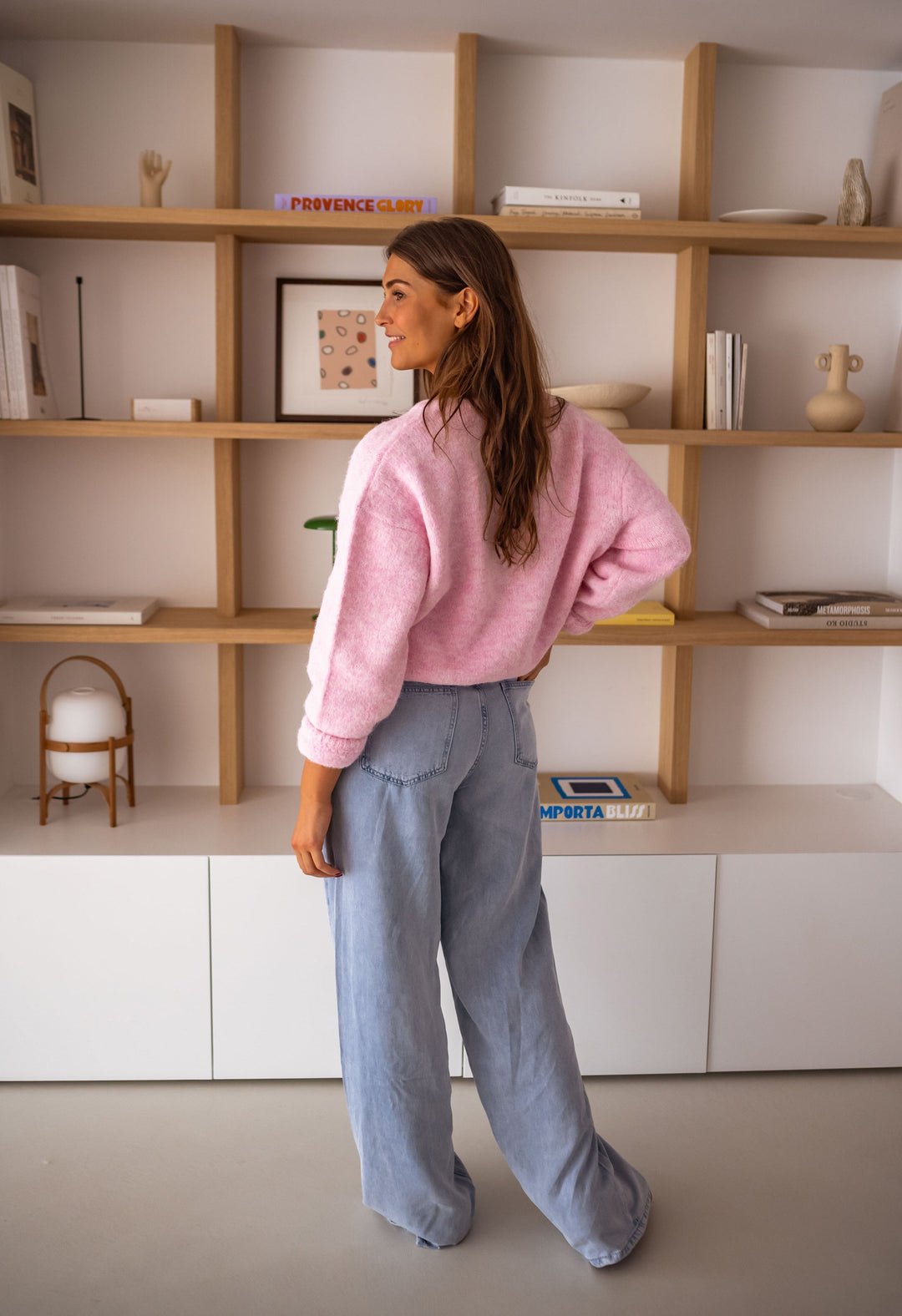 Schicker rosa gesteppter Cardigan für Lagen-Looks