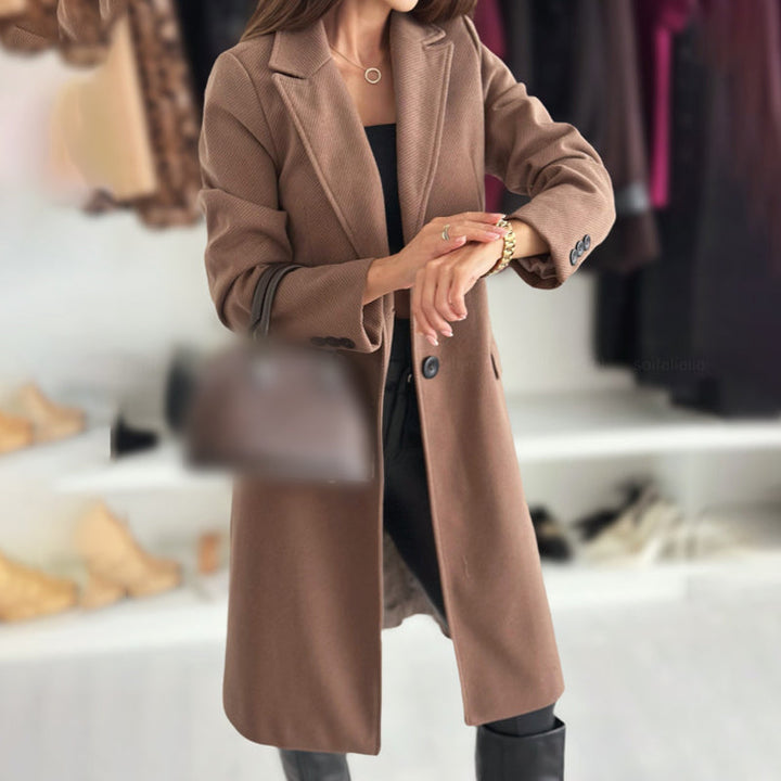 Schicker langer Wintermantel aus Wollmischung für Damen