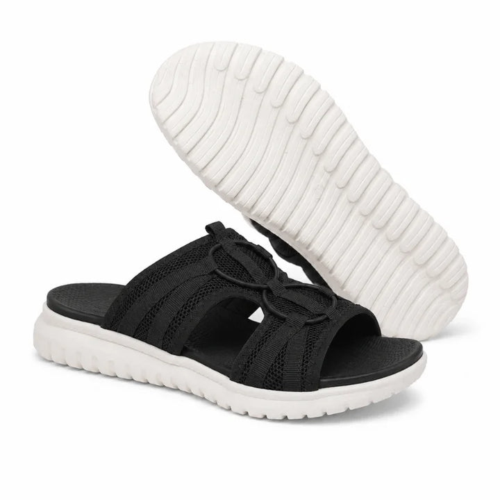 Leichte Damen Schlupfsandalen mit offener Form, Seitenansicht
