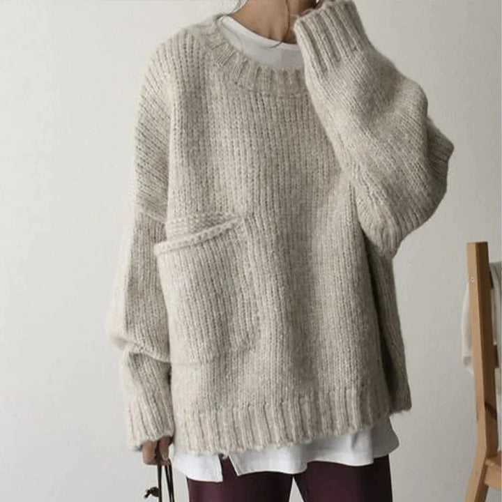 Women's Oversized Sweater With Front Pocket