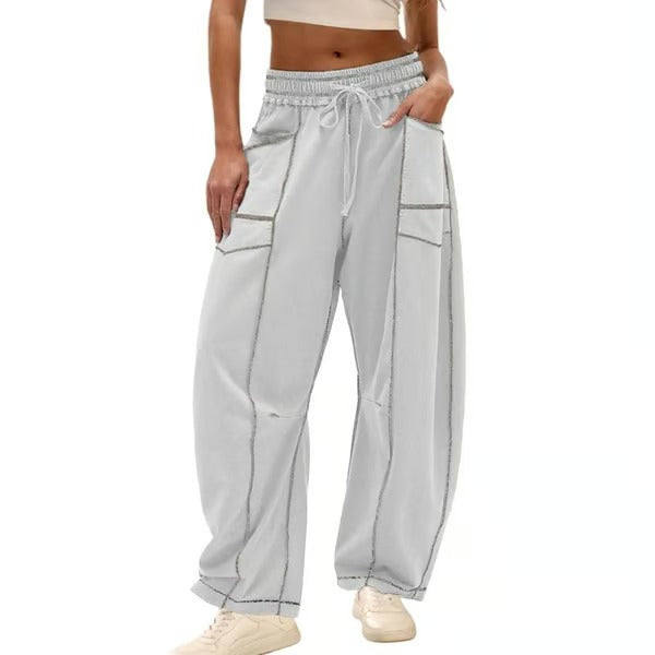 Gemütliche Lounge-Sweatpants mit weitem Bein und Taschen