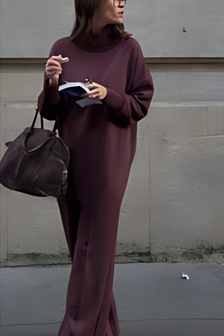 Damen Rollkragen-Sweatshirt-Set – Gemütliche zweiteilige Freizeitkleidung