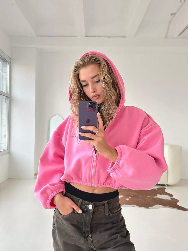Legere leichte kurze Sport-Hoodie-Jacke