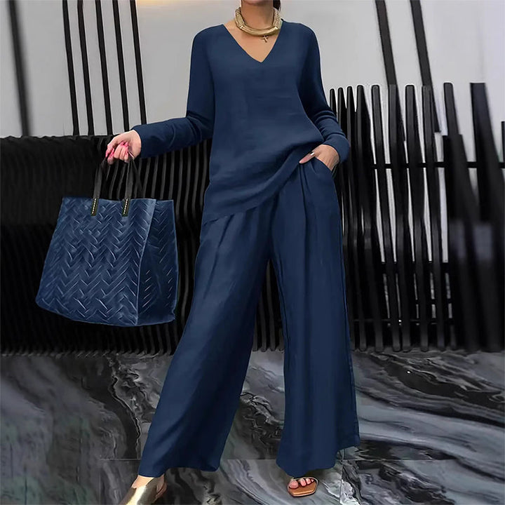 Gemütliches Lounge-Set mit V-Ausschnitt für Damen
