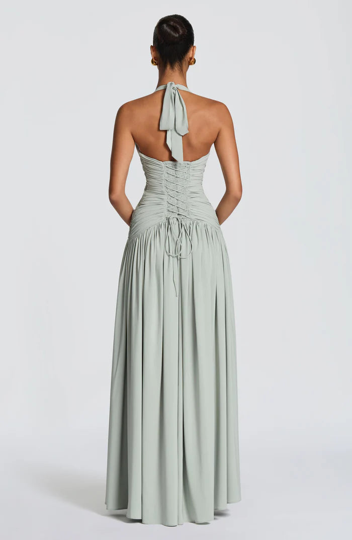 Ärmelloses Damen-Maxikleid mit V-Ausschnitt