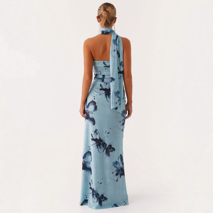 Damen Blumen Maxikleid Sommer Ärmellos