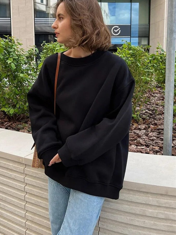 Gemütlicher Übergroßer Strickpullover für Lässiges Schichten