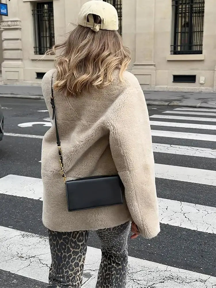Gemütlicher Flauschiger Langer Mantel für Chicen Winterstil