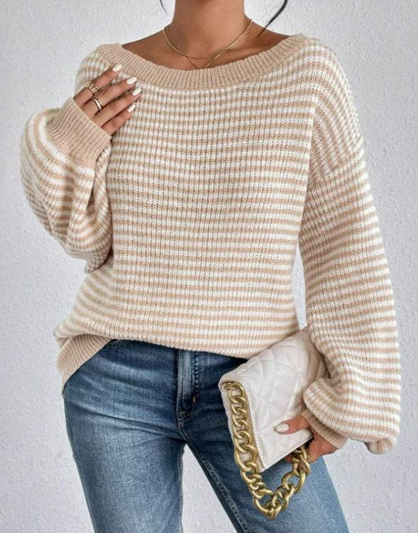 Gemütlicher Grobstrick-Pullover für den Herbstschichten-Look