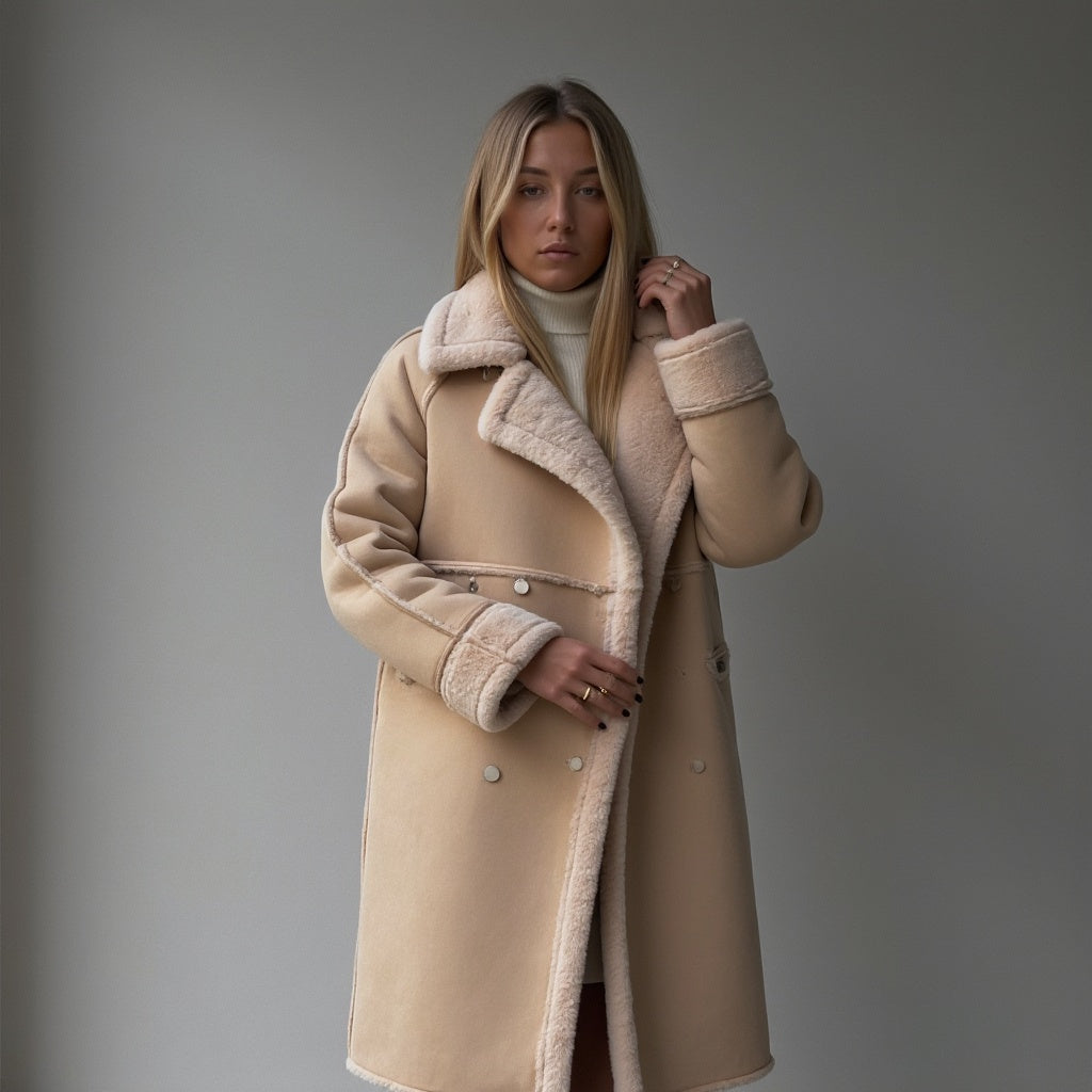 Eleganter Wintermantel aus Wildleder