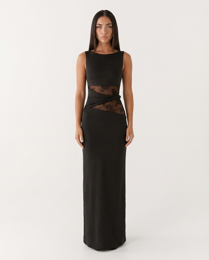 Liliana Ärmelloses Maxi-Kleid mit V-Ausschnitt