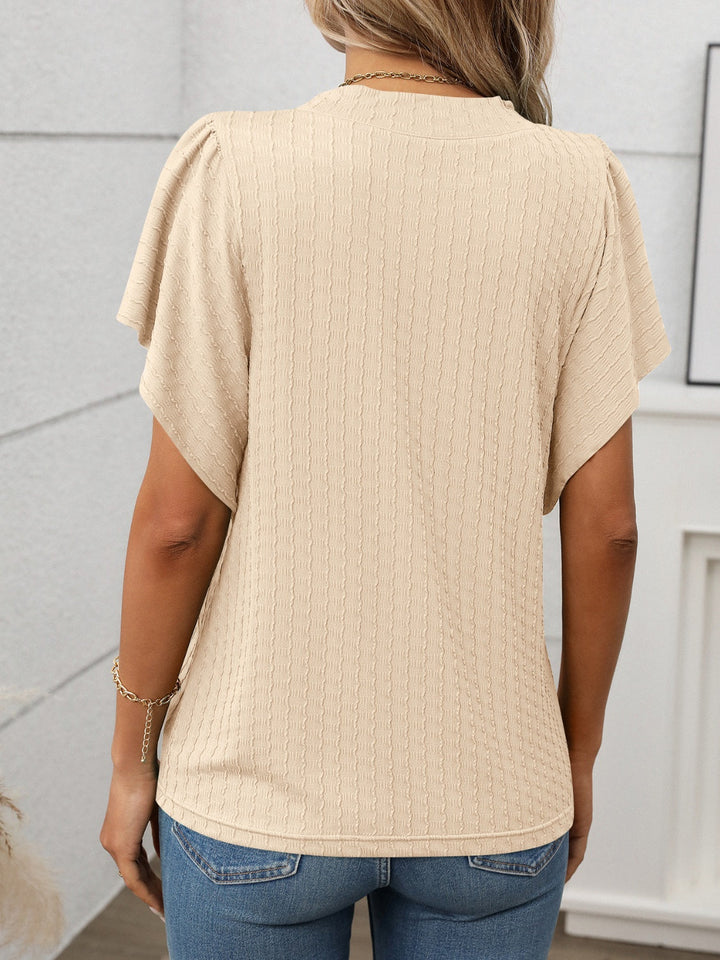 Damen T-Shirt mit Rundhalsausschnitt und Flügelärmeln