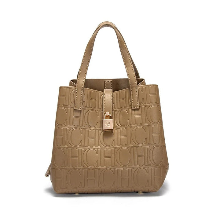 Helviora® | Strukturierte Ledertasche mit Monogrammprägung