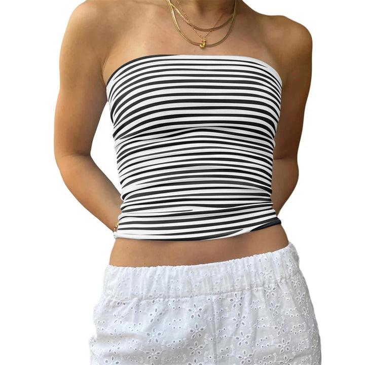 Damen Klassisches Gestreiftes Bustier-Top