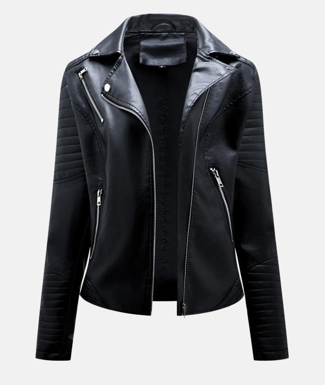 Schicke Damen Bikerjacke aus Kunstleder