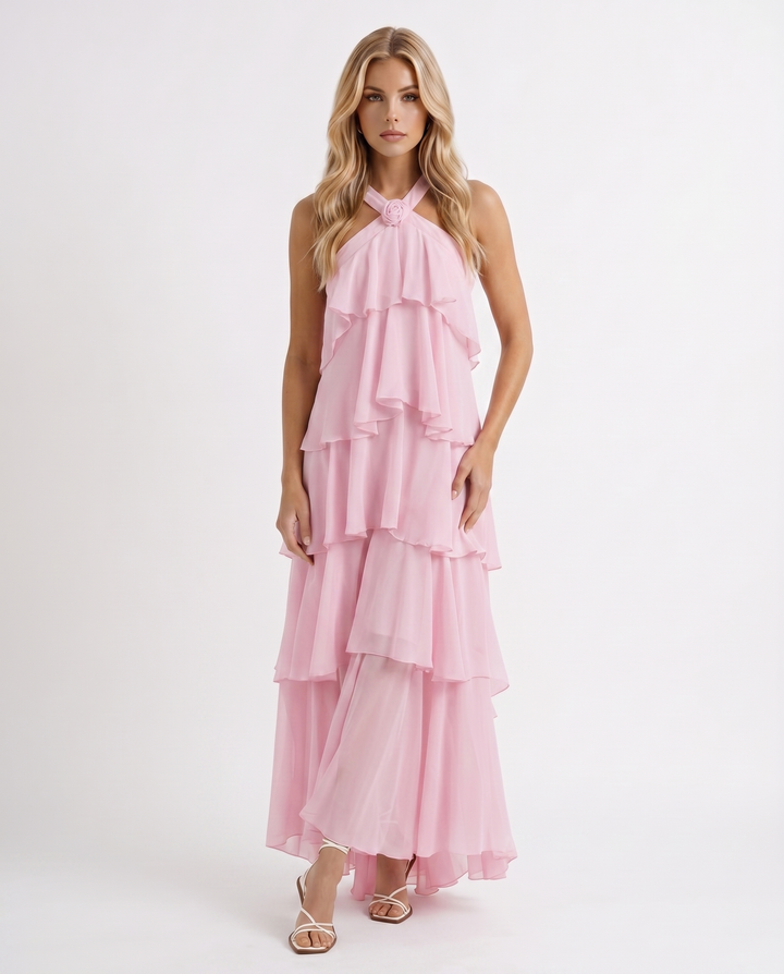 Damen ärmelloses Felicia Maxikleid mit Blumendruck