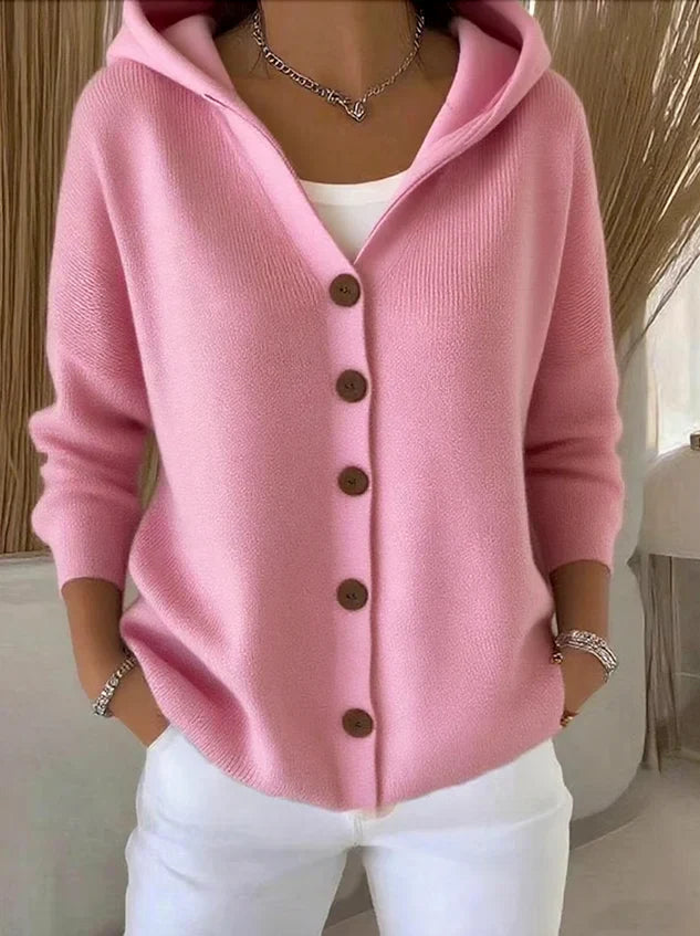 Gemütliche Damen Baumwoll-Cardigan mit langen Ärmeln