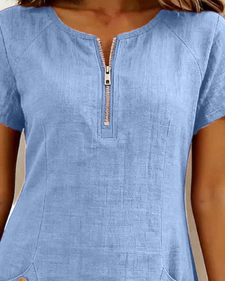 Leichtes Leinenkleid in A-Linien-Form für Damen