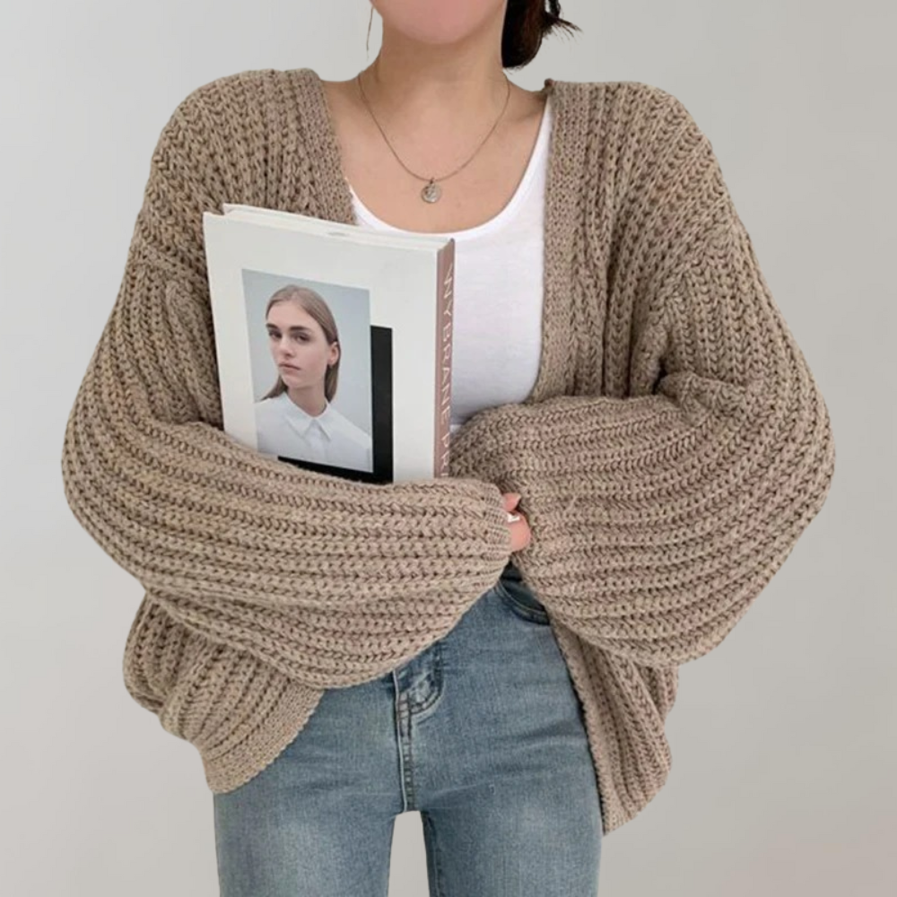 Gemütliche Grobstrick-Strickjacke für Damen