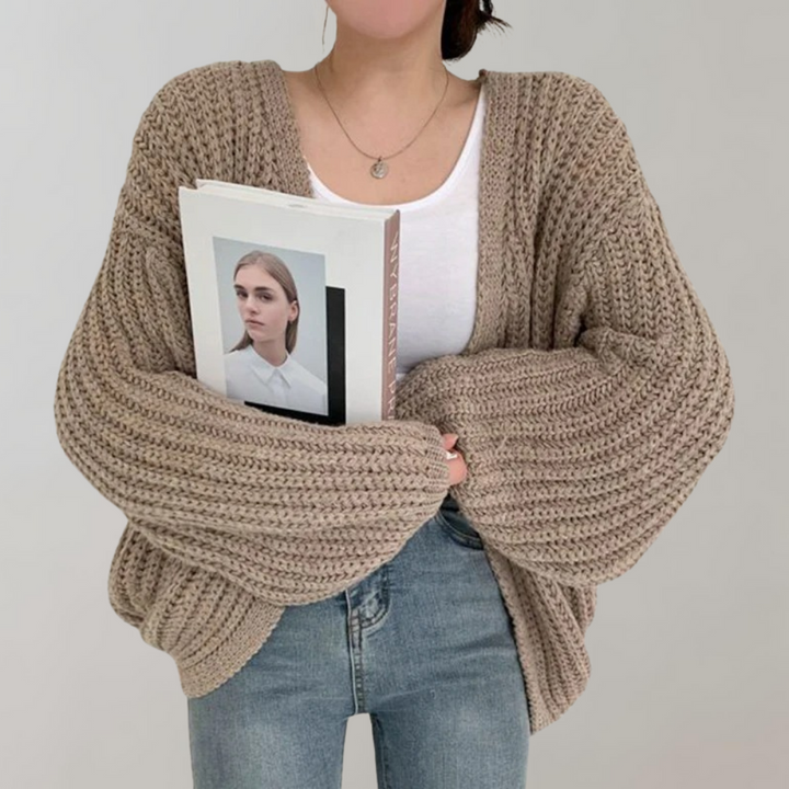 Gemütliche Grobstrick-Strickjacke für Damen
