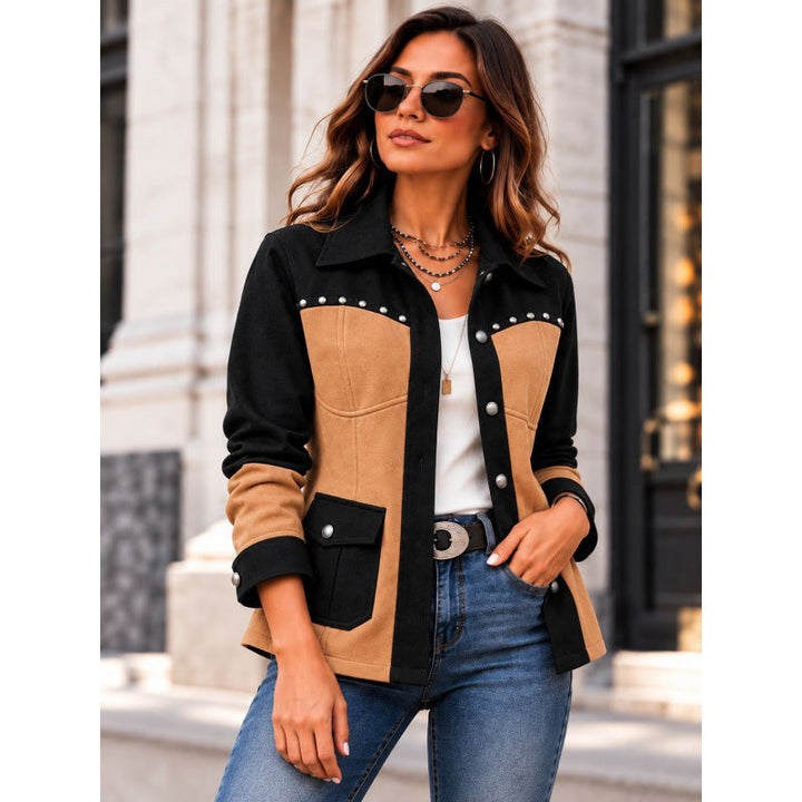 Warme Damenjacke im Retro-Stil als vielseitige Übergangsjacke