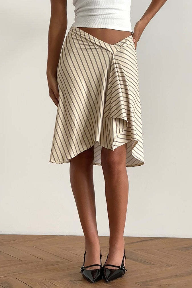 Damen Midirock Mit Karomuster Asymmetrischer Schnitt
