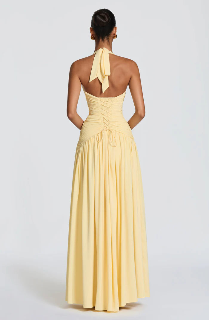 Ärmelloses Damen-Maxikleid mit V-Ausschnitt