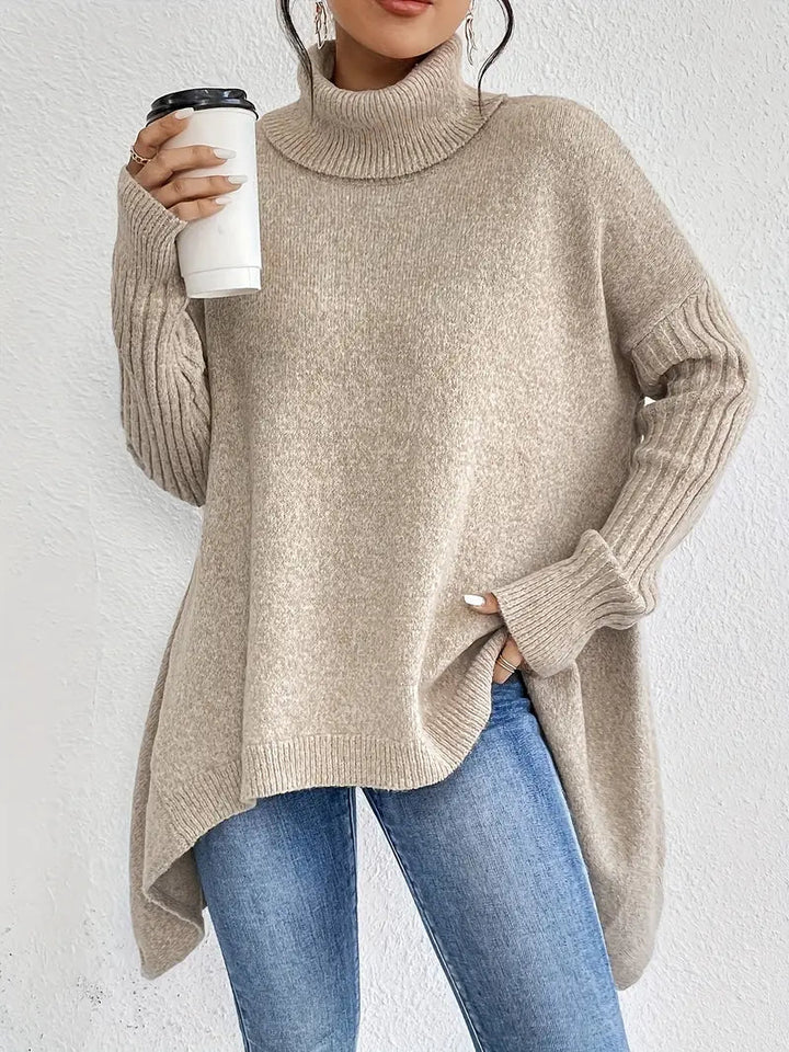 Cozy long turtleneck sweater for everyday comfort 