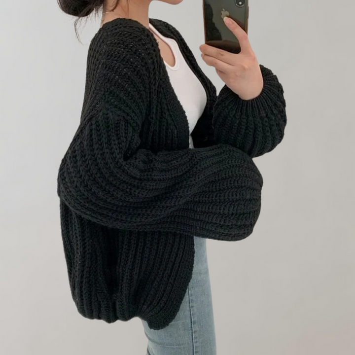 Gemütliche Grobstrick-Strickjacke für Damen