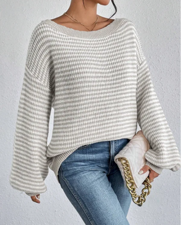 Gemütlicher Grobstrick-Pullover für den Herbstschichten-Look