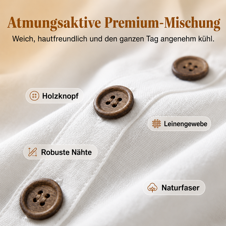 Ärmelloses Leinenkleid mit Knopfleiste