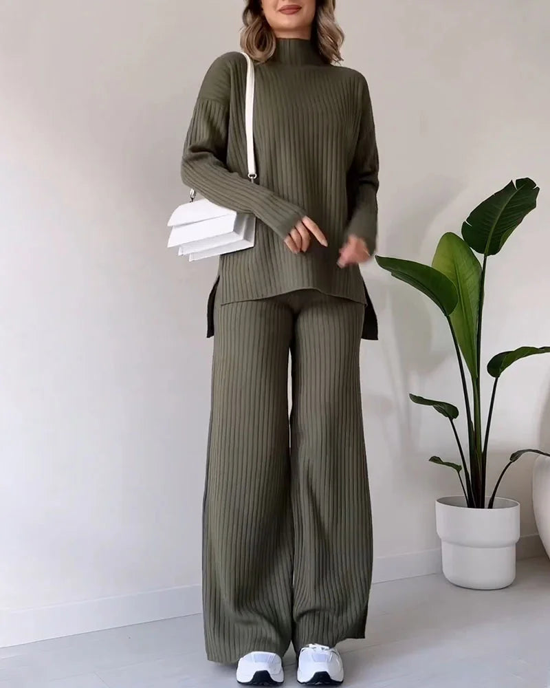 Schickes zweiteiliges Set mit Schlitz für mühelosen lässigen Stil