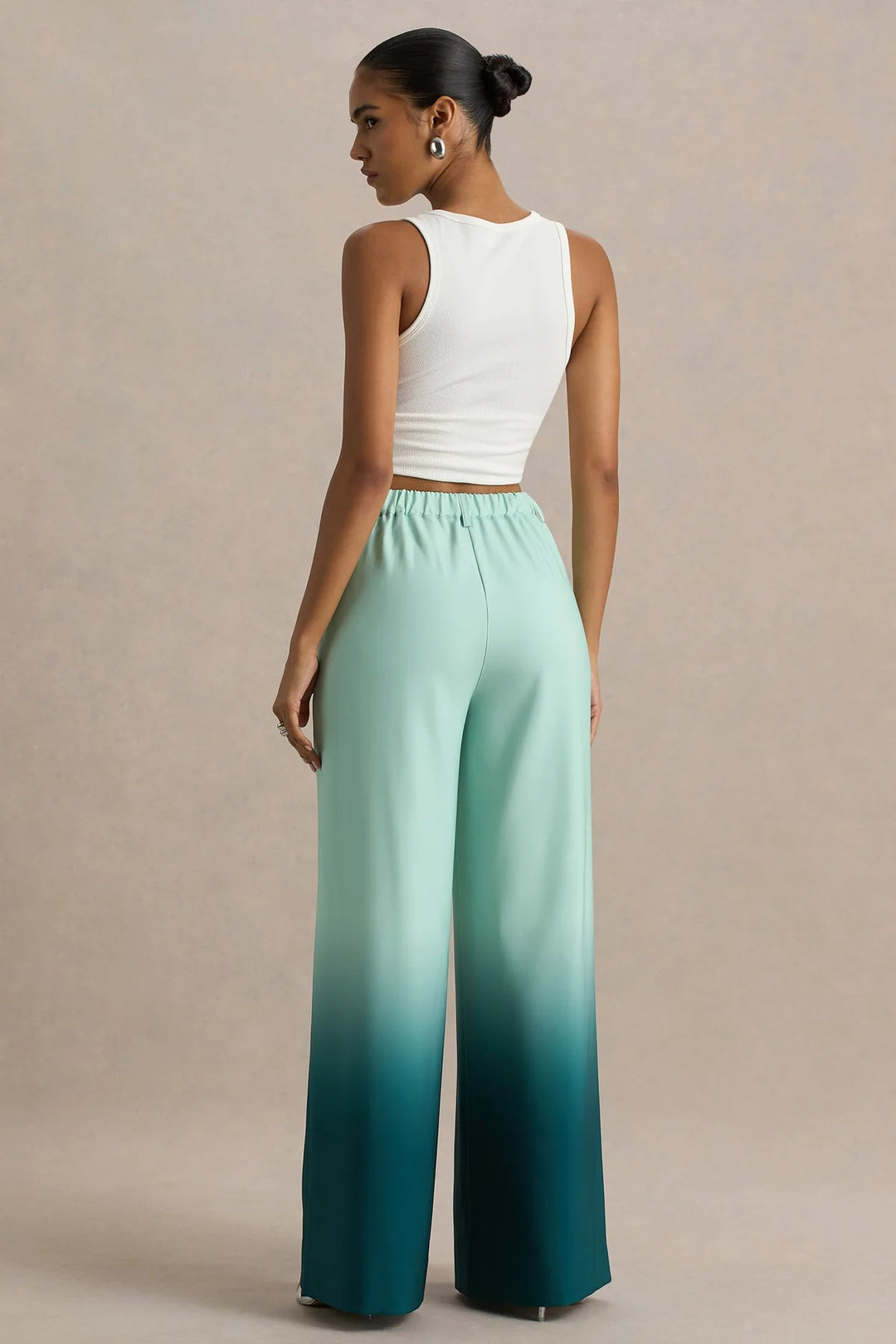 Ombre Lounge-Hose mit weitem Bein, elastischem Bund und Taschen