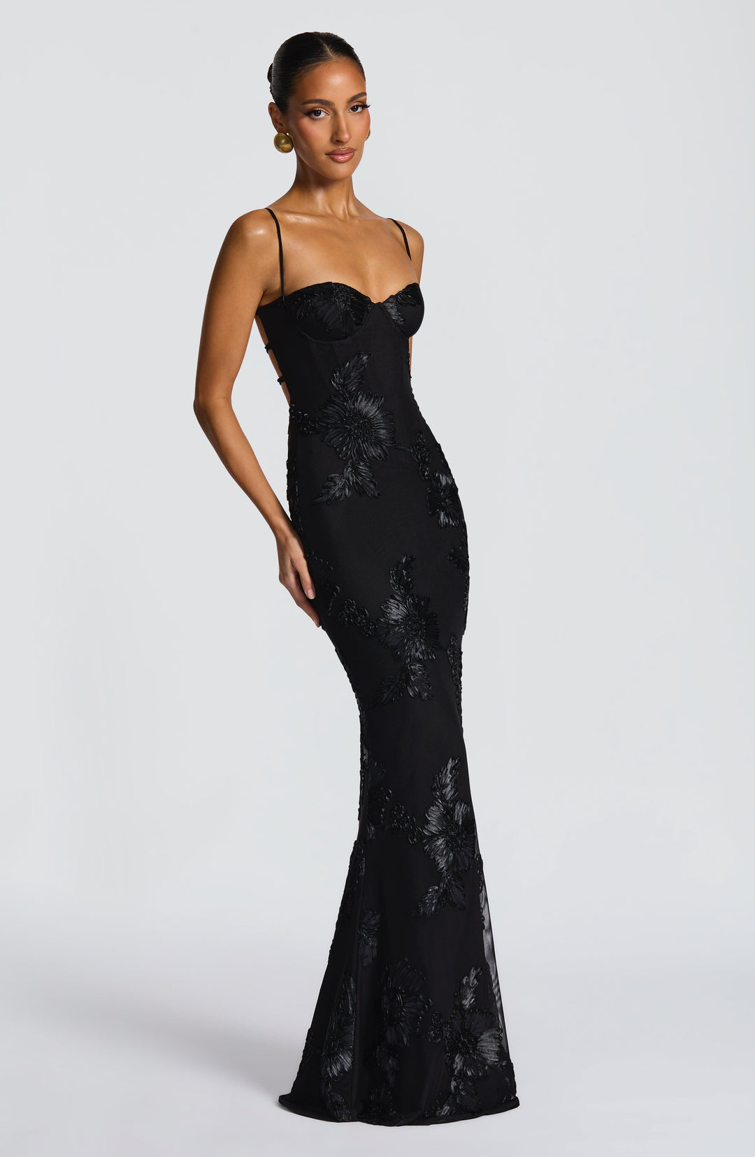 Damen Velours Maxikleid