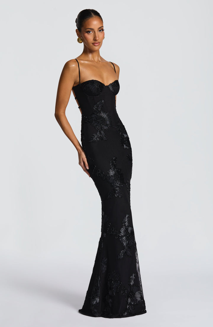 Damen Velours Maxikleid