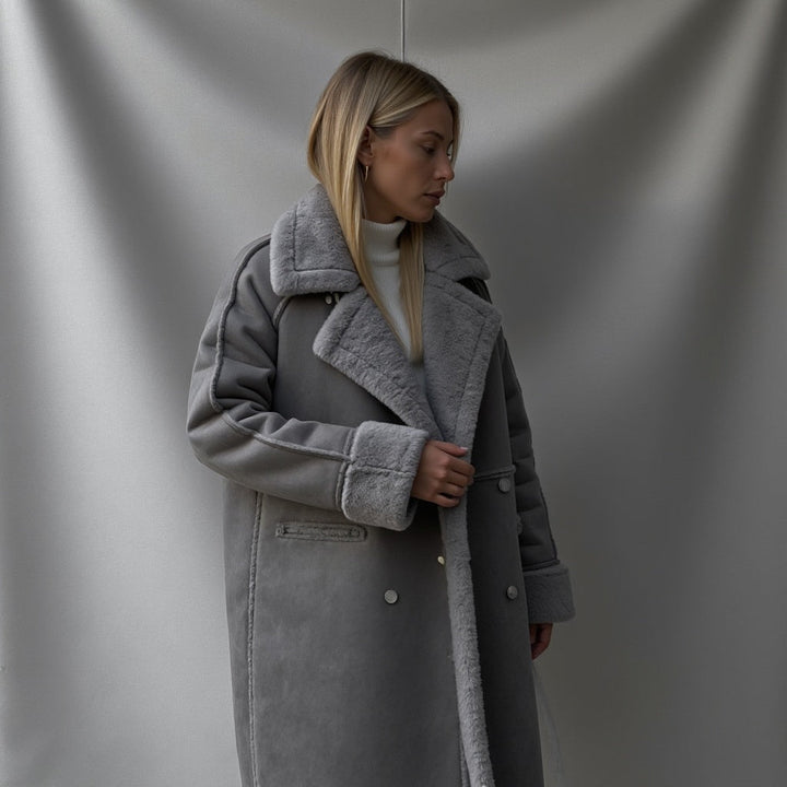 Eleganter Wintermantel aus Wildleder