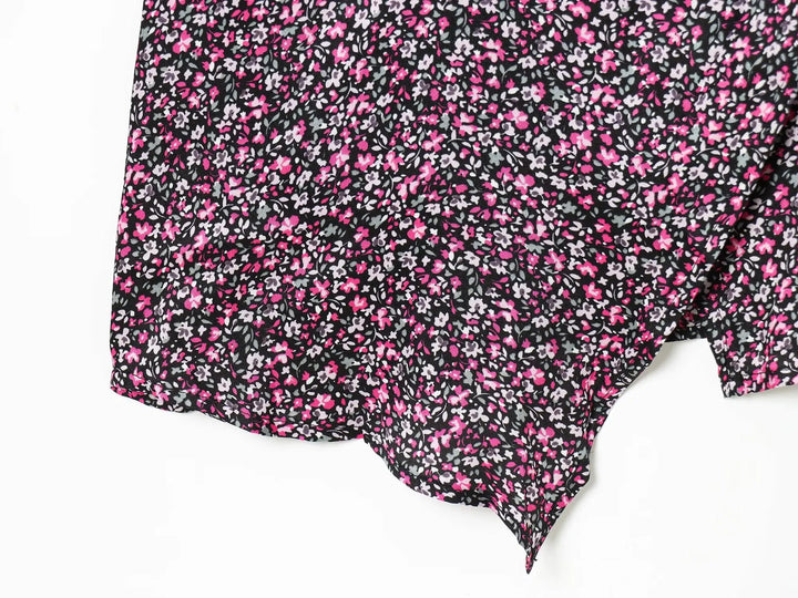 Damen V-Ausschnitt Chiffon Blumiges Boho Unterkleid