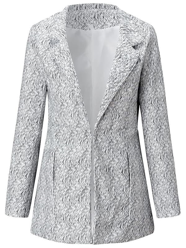 Schicker, offener Mantel mit langen Ärmeln und Taschen