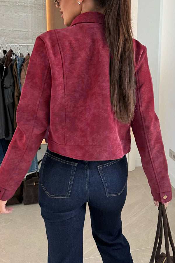 Schicke langärmelige Freizeitjacke mit Knöpfen
